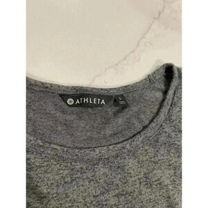 Athleta Pose Knit Long Sleeve Round Neck Athletic Top Gray Size Large Women's
